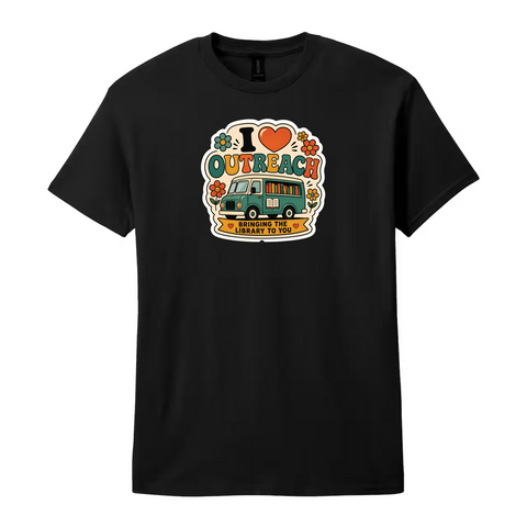 I Heart Outreach with Retro Color Logo Gildan Cotton T-Shirt