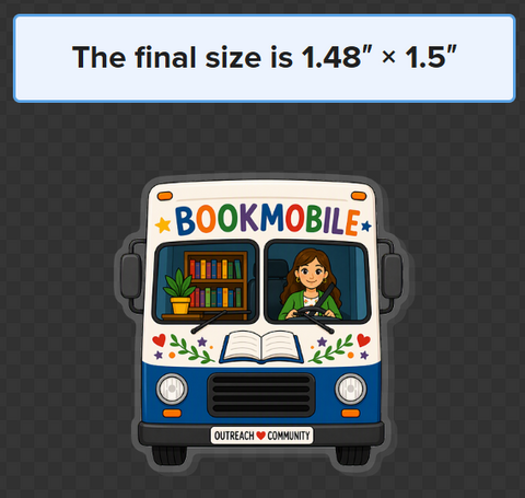 Bookmobile Acrylic Pin