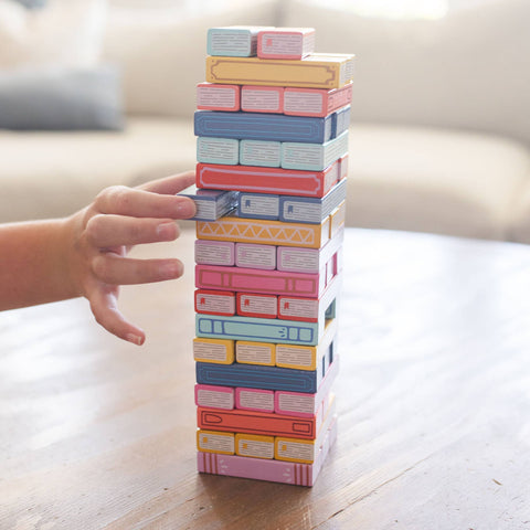 Tumbling Book Stack - Wooden Block Stacking & Balance Game