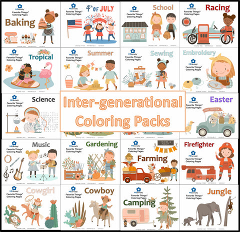 Inter-generational Coloring Pack Bundle