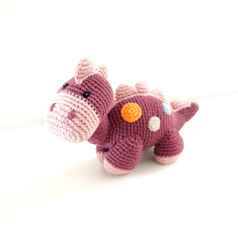 Stegosaurus Plush Dino - Purple/Pink