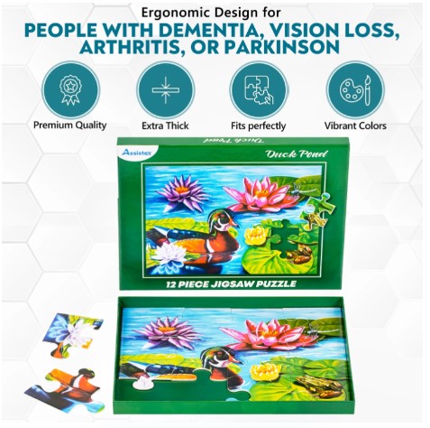 Assistex Dementia Puzzle 12 Large Pieces Jigsaw – Duck Pond