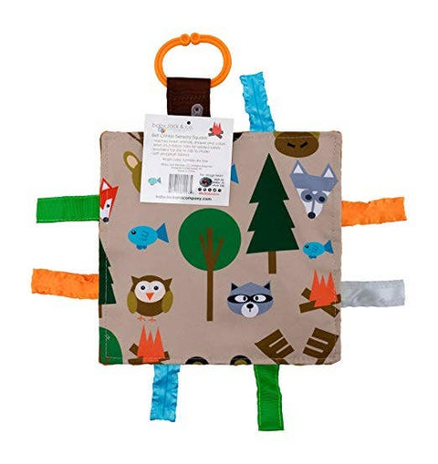 Forest Woodland Crinkle Sensory Tag Figit Square 8"x8"