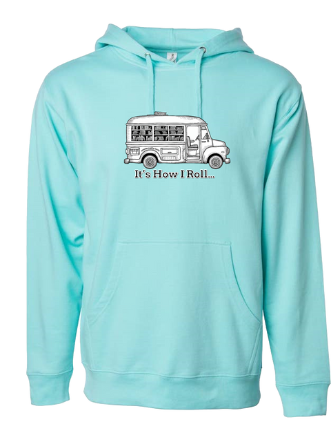 Bookmobile Hoodie Pullover 60/40 in Mint color