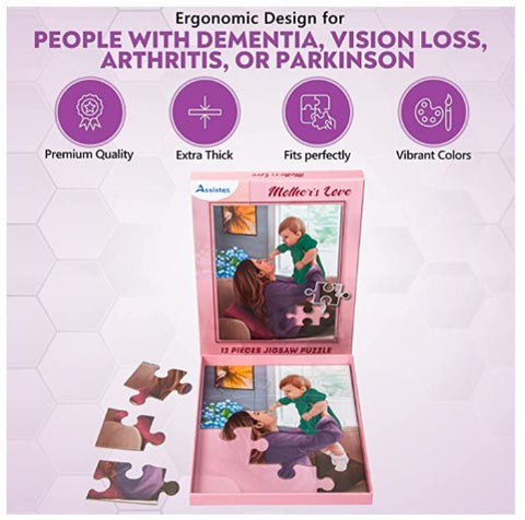 Assistex Dementia Puzzle 12 Large Pieces Jigsaw – Mother's Love