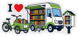 I Heart Outreach with Bookmobile, Book Bike, Little Library Gildan Cotton T-Shirt