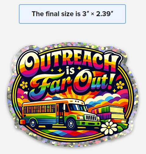 Outreach Die Cut Glitter Sticker