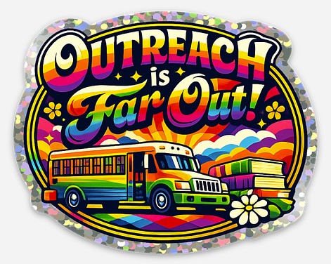 Outreach Die Cut Glitter Sticker
