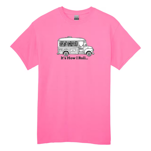Safety Pink Bookmobile Gildan Cotton T-Shirt