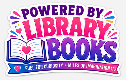 Powered by Library Books Bumper Sticker