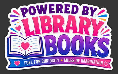 Powered by Library Books Bumper Sticker