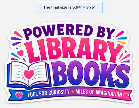 Powered by Library Books Bumper Sticker