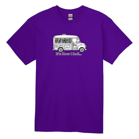 Purple Bookmobile Gildan Cotton T-Shirt