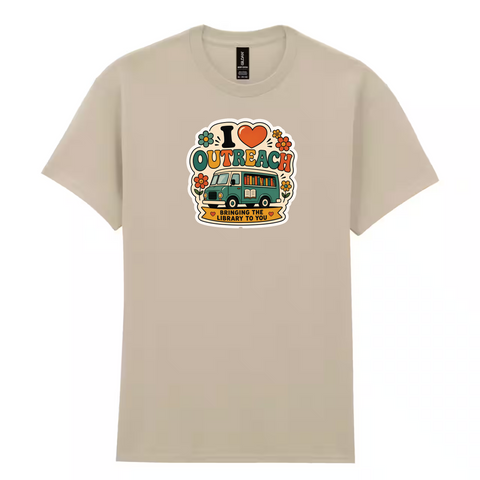I Heart Outreach with Retro Color Logo Gildan Cotton T-Shirt