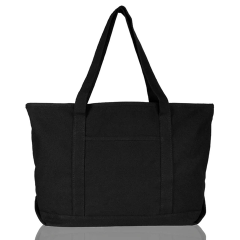 23" Cotton Canvas Tote with Zipper Closure