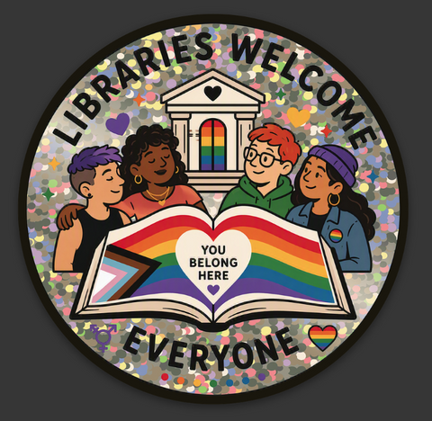 Everyone is Welcome Die Cut Glitter Sticker