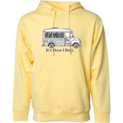 Bookmobile Hoodie Pullover 60/40 in Butter color