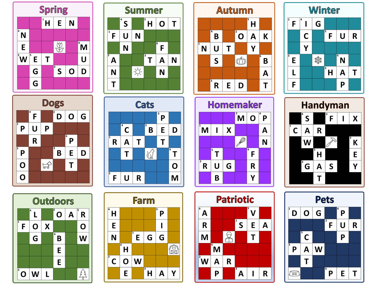 3 Letter Crossword Puzzle Collection MEternally