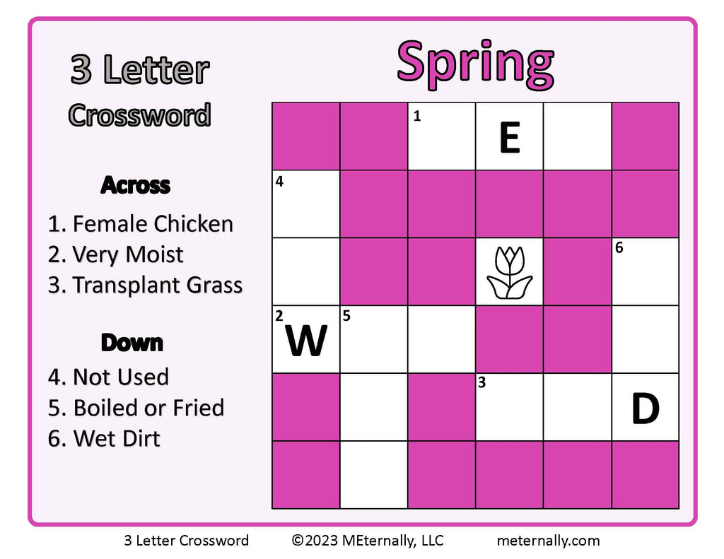 3 Letter Crossword Puzzle Collection MEternally 3 Letter Crossword Puzzle Collection MEternally