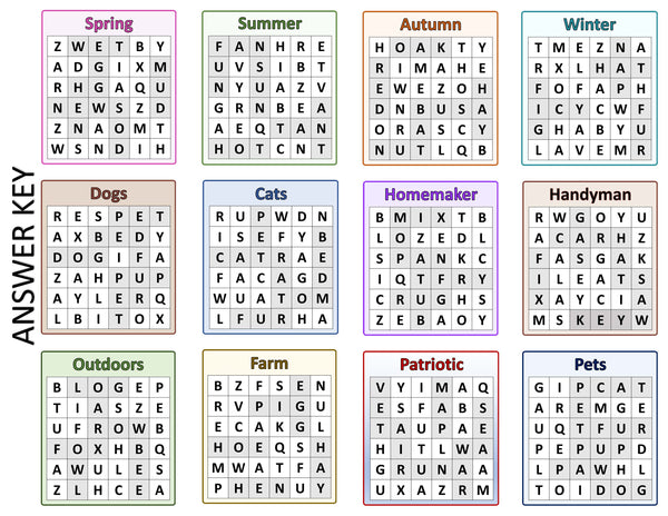 3 Letter Word Search Puzzle Collection