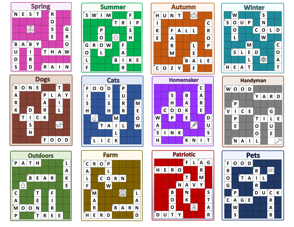 3, 4 & 5 Letter Crossword Puzzle Set – MEternally