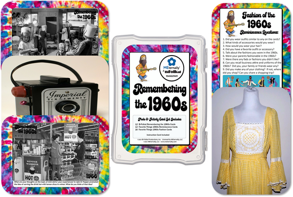 Library/Facility BACKPACK - Reminiscence Therapy - The 1960s DVD & Photo/Activity Cards Kit