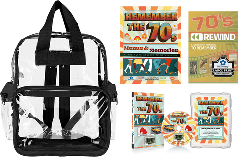Library/Facility Deluxe BACKPACK - The 1970s DVD & Photo/Activity Cards Kit with Booklets