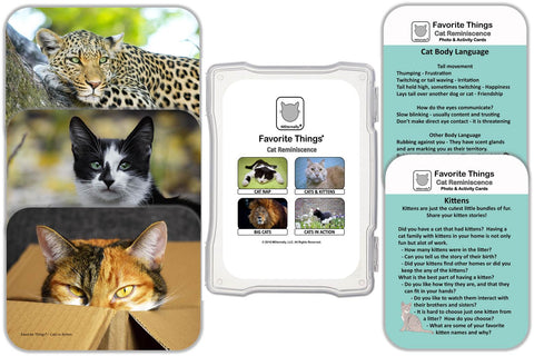 Library/Facility BACKPACK - Reminiscence Therapy - Cats DVD & Photo/Activity Cards Kit