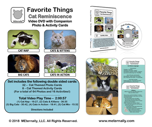 Library/Facility Pack - Reminiscence Therapy - Cats DVD & Photo/Activity Cards Kit