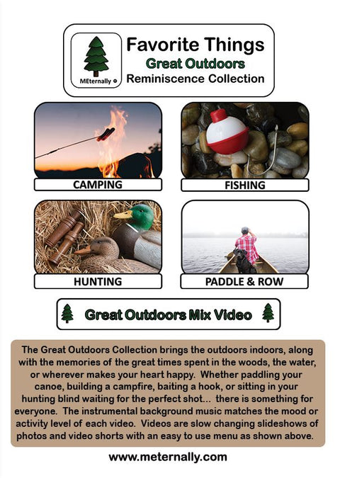 Great Outdoors Reminiscence Therapy Kit - Photo/Activity Card Kit with Four 24 x 24 Mega Memory Mats in Clear Backpack