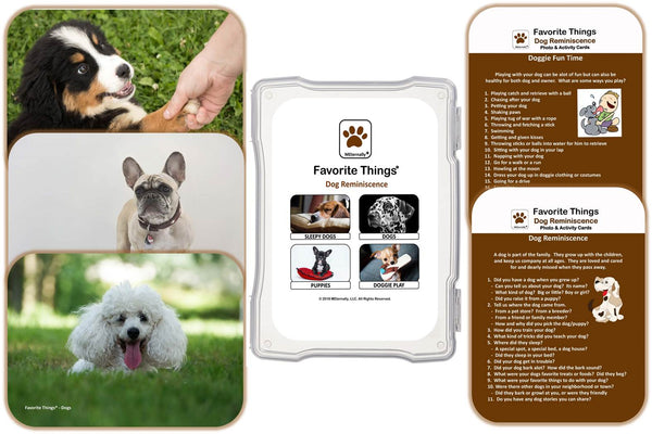 Library/Facility BACKPACK - Reminiscence Therapy - Dogs DVD & Photo/Activity Cards Kit