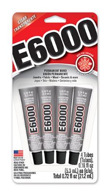 E6000 Craft Glue - 4 mini tube pack (.18 ounce tubes)