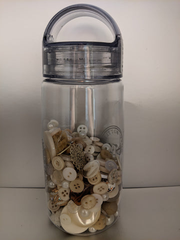 Busy Bottles - Ivory Sensory Bottle (Buttons, Beads & Baubles)