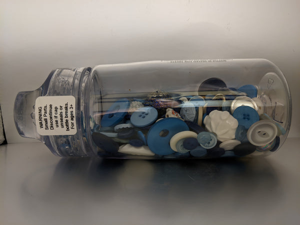 Busy Bottles - Blue Sensory Bottle (Buttons, Beads & Baubles)