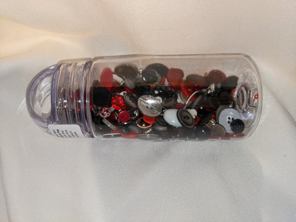 Busy Bottles - Red & Black Sensory Bottle (Buttons, Beads & Baubles)