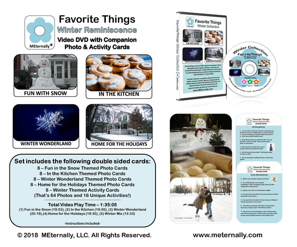 Library/Facility BACKPACK - Reminiscence Therapy - Winter DVD & Photo/Activity Cards Kit