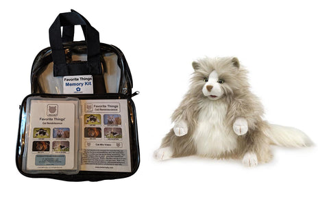 Library/Facility BACKPACK - Cats DVD & Photo/Activity Cards Kit with Fluffy Cat Puppet