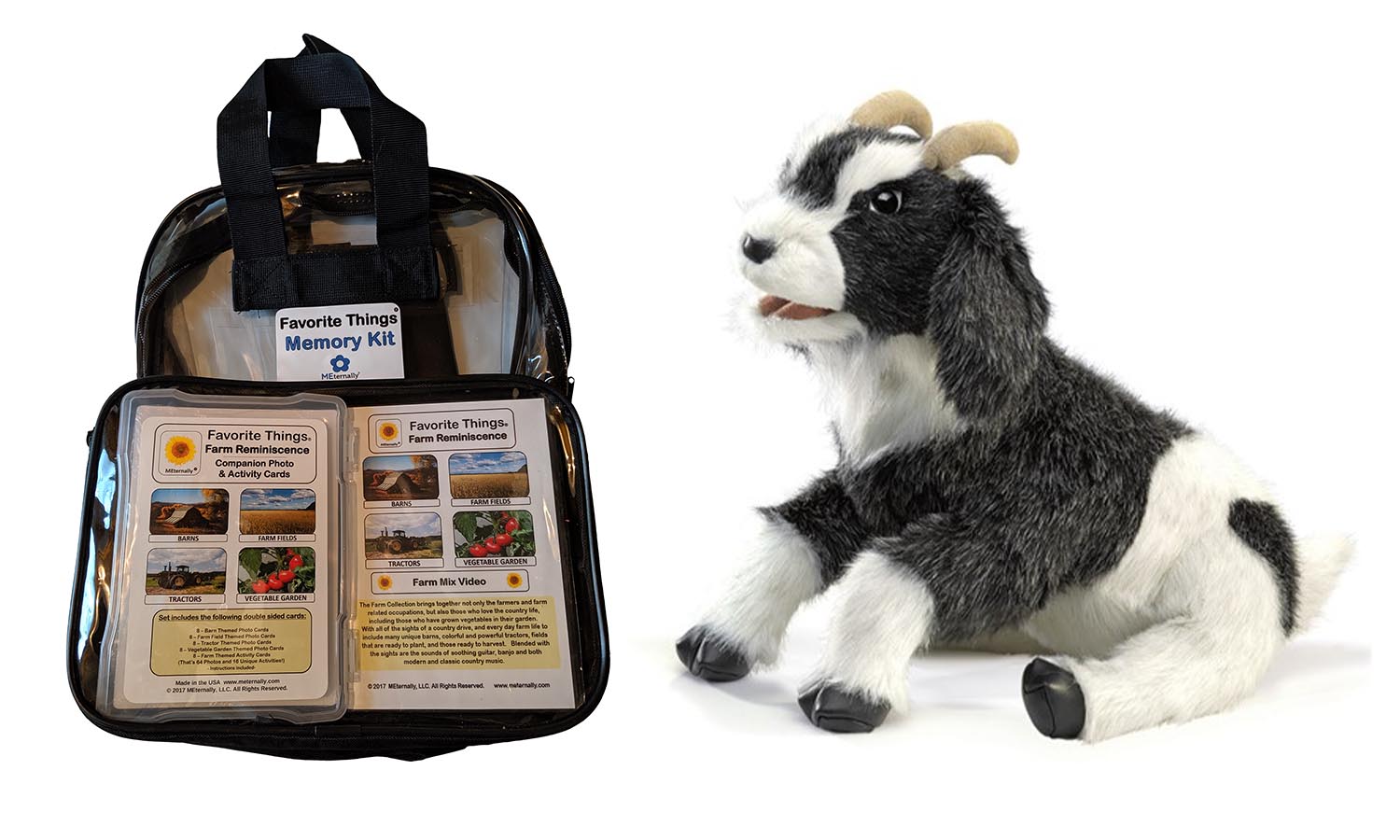 Library/Facility BACKPACK - Farm DVD & Photo/Activity Cards Kit with Goat Puppet