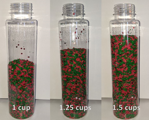 Sensory Bottle (Unsealed) with 1.25 cups of colored rice filler