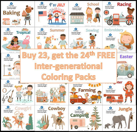 Inter-generational Coloring Pack Bundle