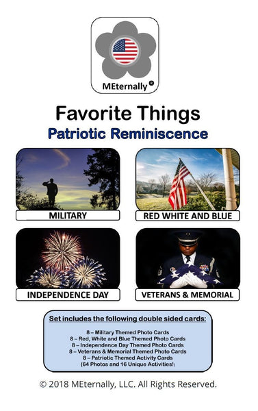 Library/Facility BACKPACK - Reminiscence Therapy - Patriotic DVD & Photo/Activity Cards Kit