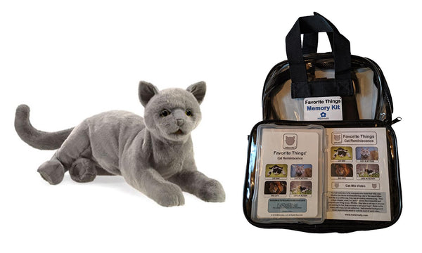 Library/Facility BACKPACK - Cats DVD & Photo/Activity Cards Kit with Purring Cat Puppet