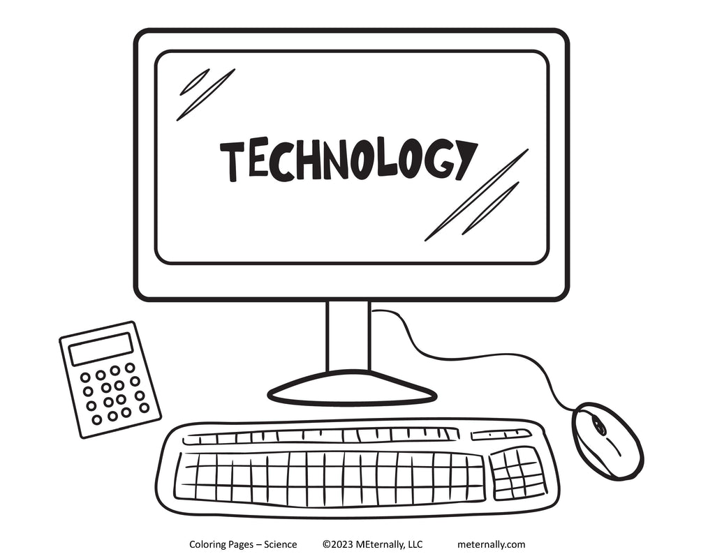Computer Monitor Coloring Page