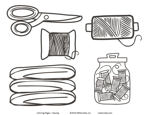 Coloring Pages - Sewing Pack